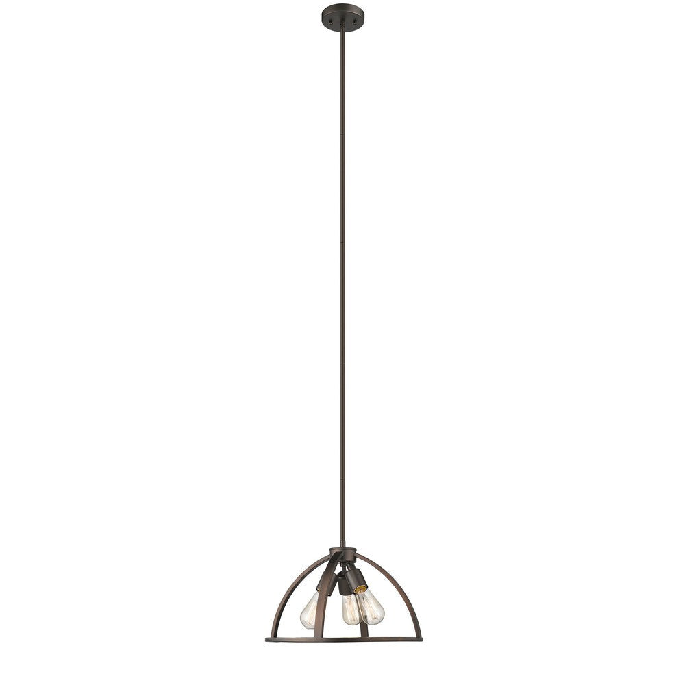 Lighting IRONCLAD Industrial 3 Light Rubbed Bronze Ceiling Pendant 16’’ Wide CHL-CH2D503RB16-DP3