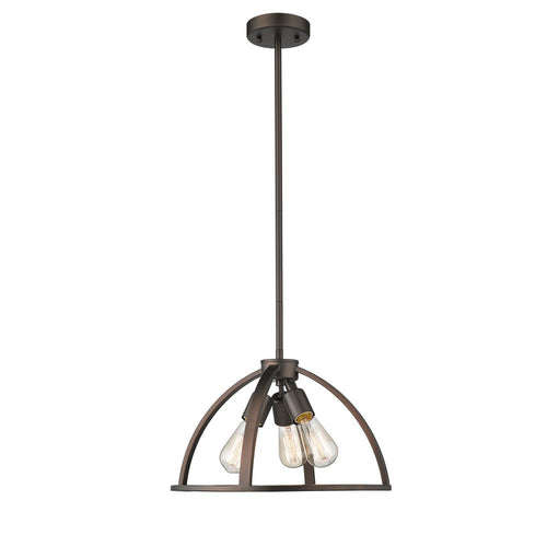 Lighting IRONCLAD Industrial 3 Light  Rubbed Bronze Ceiling Pendant 16" Wide