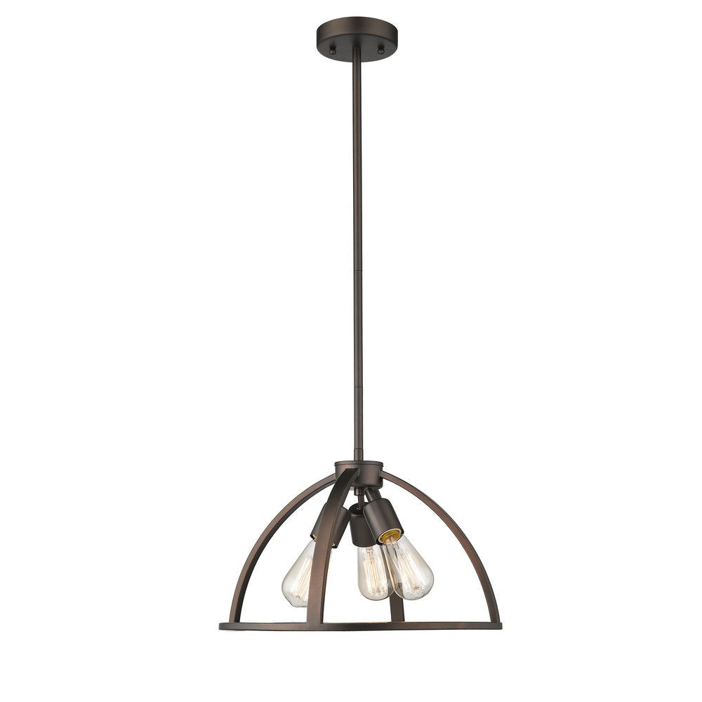 Lighting IRONCLAD Industrial 3 Light  Rubbed Bronze Ceiling Pendant 16" Wide