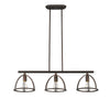Lighting IRONCLAD Industrial 3 Light Rubbed Bronze Island Pendant 35’’ Wide CHL-CH2D503RB35-IL3
