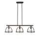 Lighting IRONCLAD Industrial 3 Light Rubbed Bronze Island Pendant 35’’ Wide CHL-CH2D503RB35-IL3