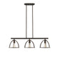 Lighting IRONCLAD Industrial 3 Light  Rubbed Bronze Island Pendant 35" Wide