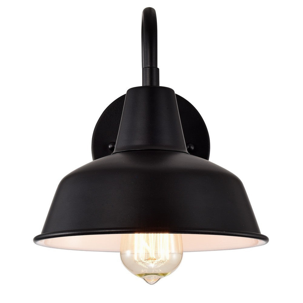 Chloe Lighting Ironclad Industrial 1 Light Textured Black Indoor Wall Sconce 9’’ Wide CHL-CH2D701BK09-WS1