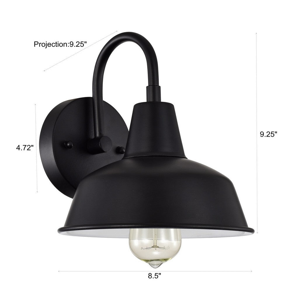 Chloe Lighting Ironclad Industrial 1 Light Textured Black Indoor Wall Sconce 9’’ Wide CHL-CH2D701BK09-WS1