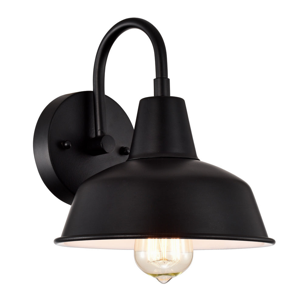 Chloe Lighting Ironclad Industrial 1 Light Textured Black Indoor Wall Sconce 9" Wide