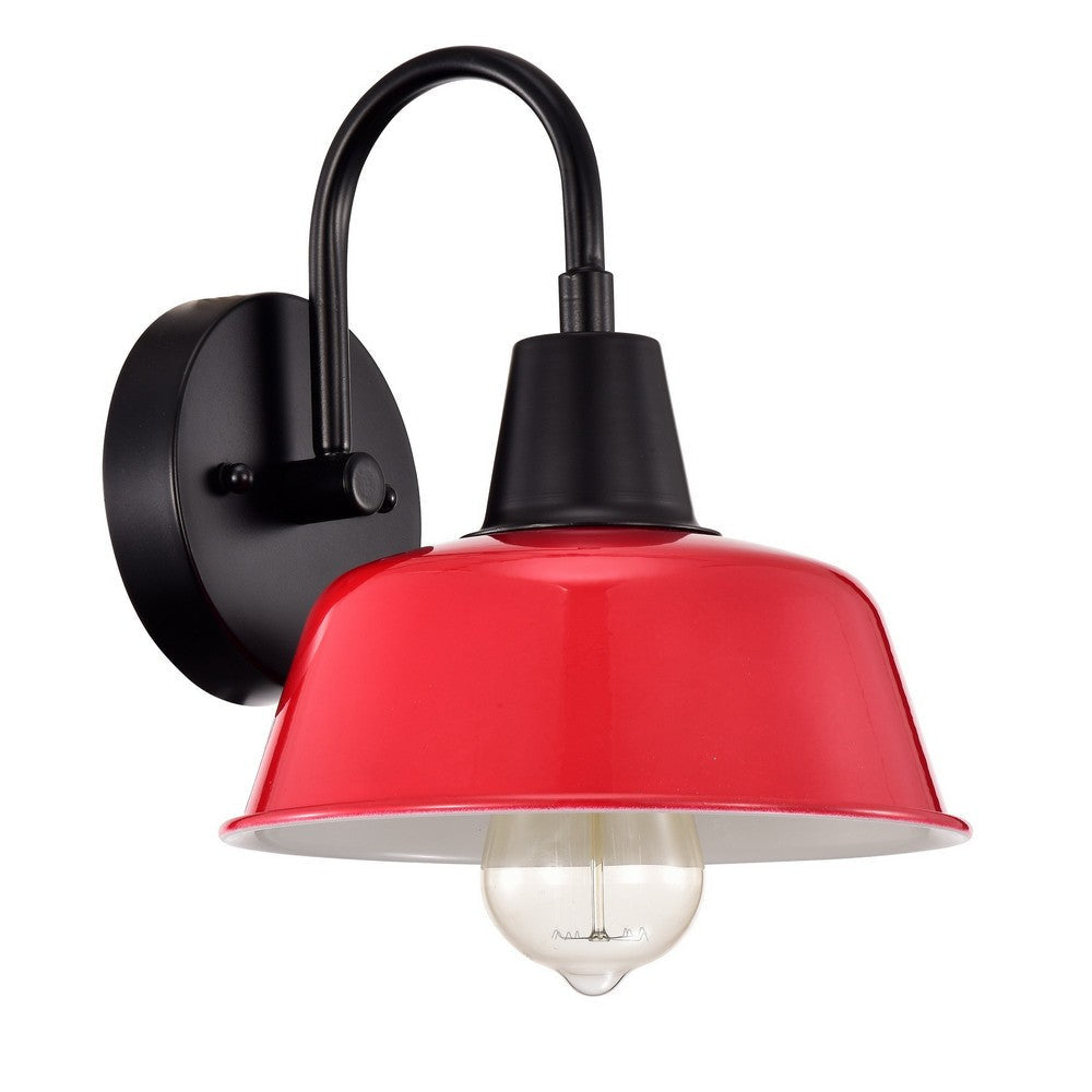 Chloe Lighting Ironclad Industrial 1 Light Matte Black Indoor Wall Sconce 9’’ Wide CHL-CH2D701RD09-WS1