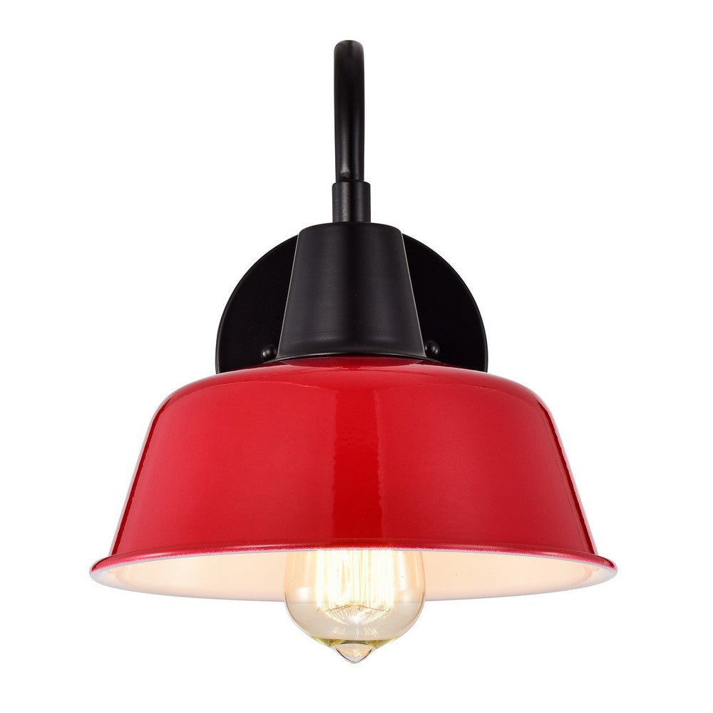 Chloe Lighting Ironclad Industrial 1 Light Matte Black Indoor Wall Sconce 9’’ Wide CHL-CH2D701RD09-WS1