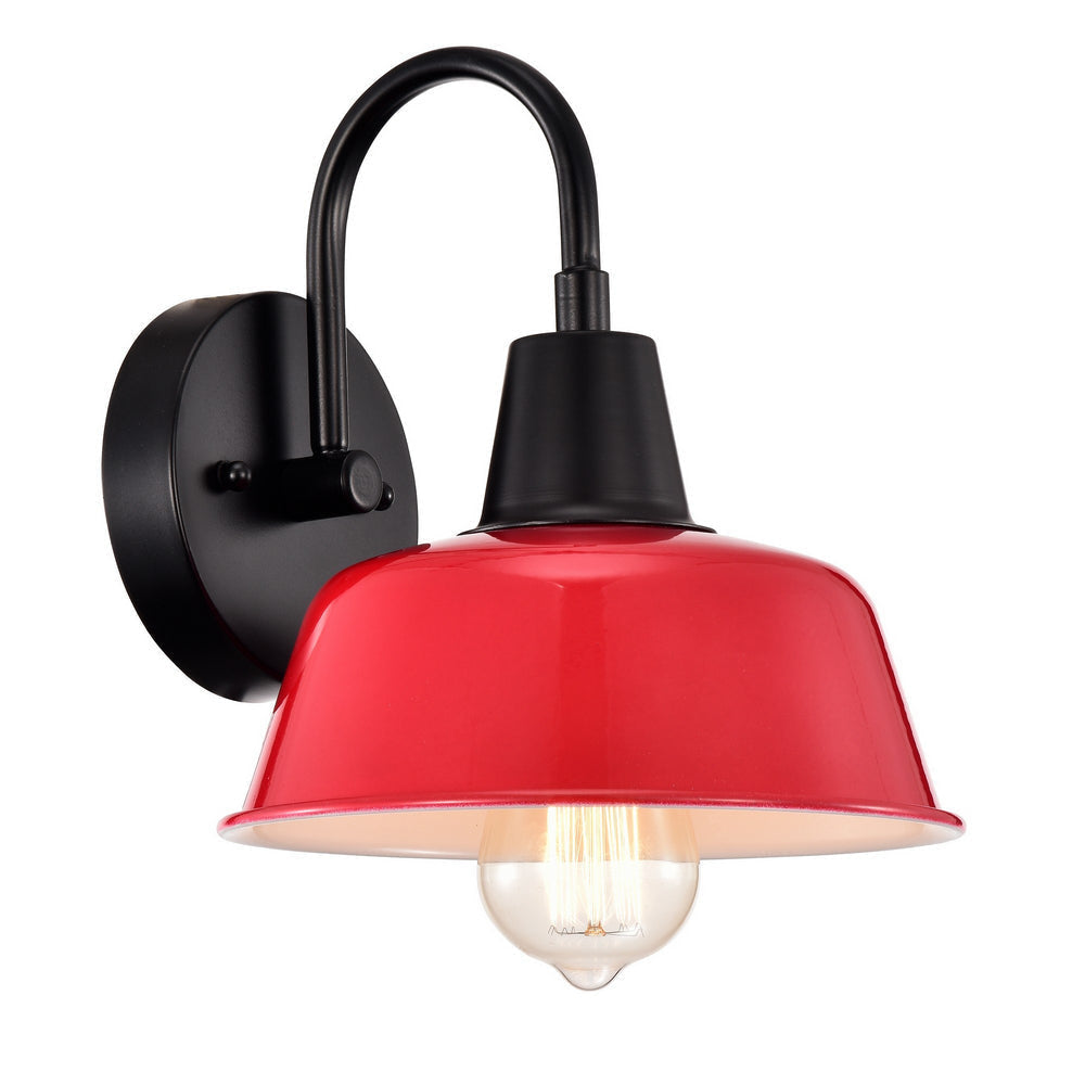 Chloe Lighting Ironclad Industrial 1 Light Matte Black Indoor Wall Sconce 9" Wide