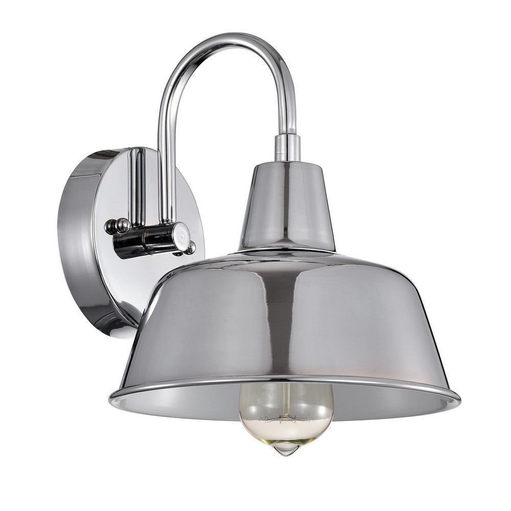 Chloe Lighting Ironclad Industrial 1 Light Chrome Indoor Wall Sconce 9’’ Wide CHL-CH2D702CM09-WS1