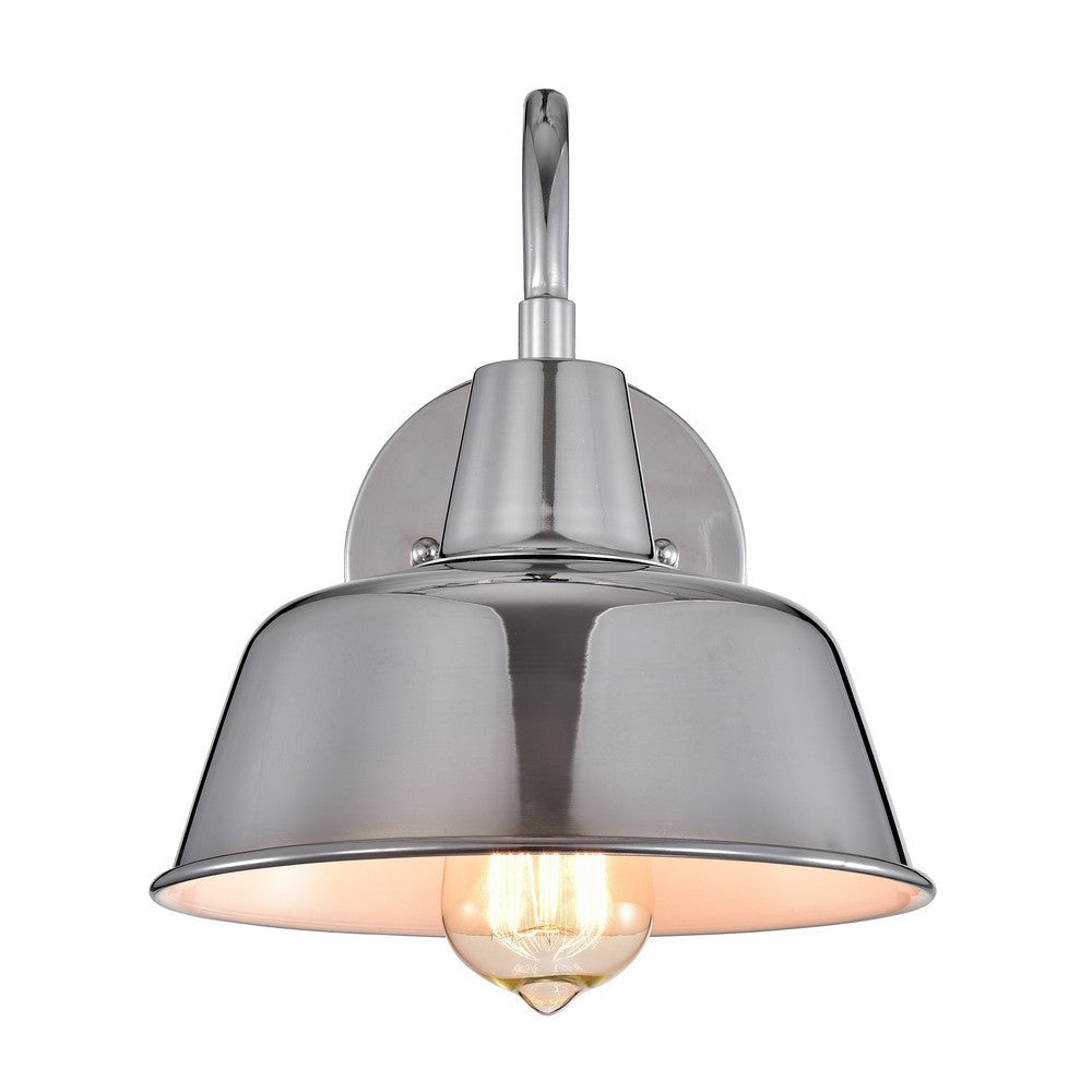 Chloe Lighting Ironclad Industrial 1 Light Chrome Indoor Wall Sconce 9’’ Wide CHL-CH2D702CM09-WS1