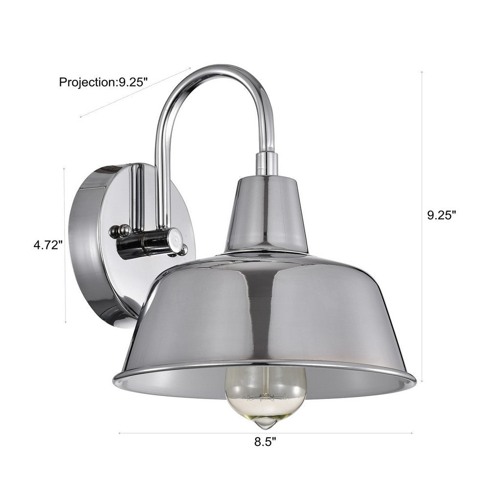 Chloe Lighting Ironclad Industrial 1 Light Chrome Indoor Wall Sconce 9’’ Wide CHL-CH2D702CM09-WS1