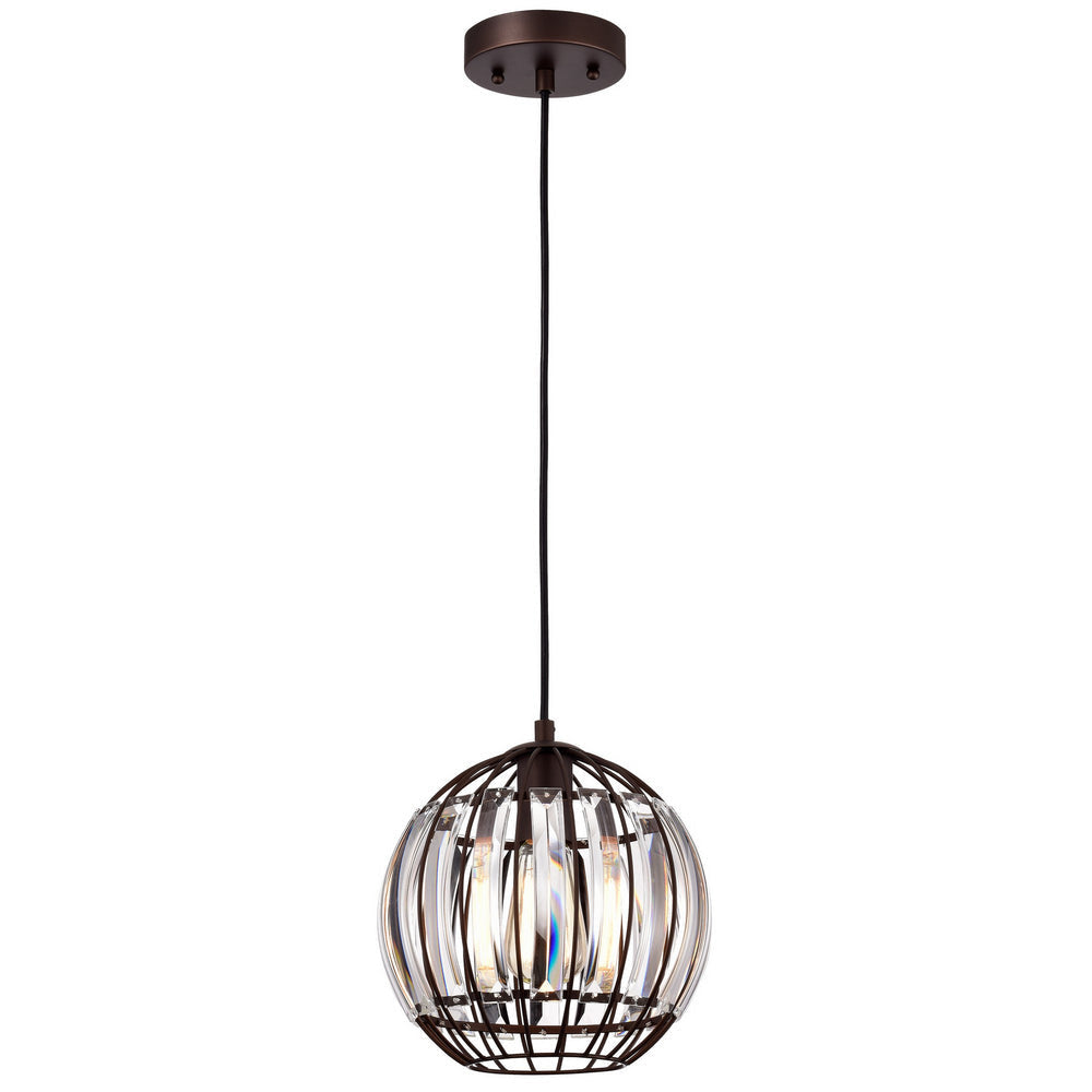 Chloe Lighting Eliana Transitional 1 Light Oil Rubbed Bronze Mini Pendant Ceiling Fixture 9" Wide