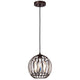 Chloe Lighting Eliana Transitional 1 Light Oil Rubbed Bronze Mini Pendant Ceiling Fixture 9" Wide