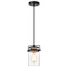 Chloe Lighting Nova Transitional 1 Light Textured Black Mini Pendant Ceiling Fixture 6" Wide