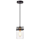 Chloe Lighting Nova Transitional 1 Light Textured Black Mini Pendant Ceiling Fixture 6" Wide