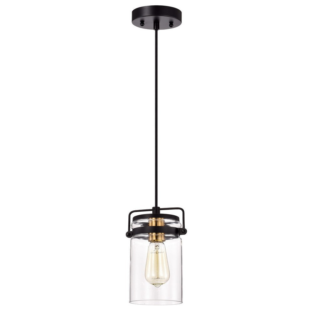 Chloe Lighting Nova Transitional 1 Light Textured Black Mini Pendant Ceiling Fixture 6’’ Wide CHL-CH2D805BK06-DP1