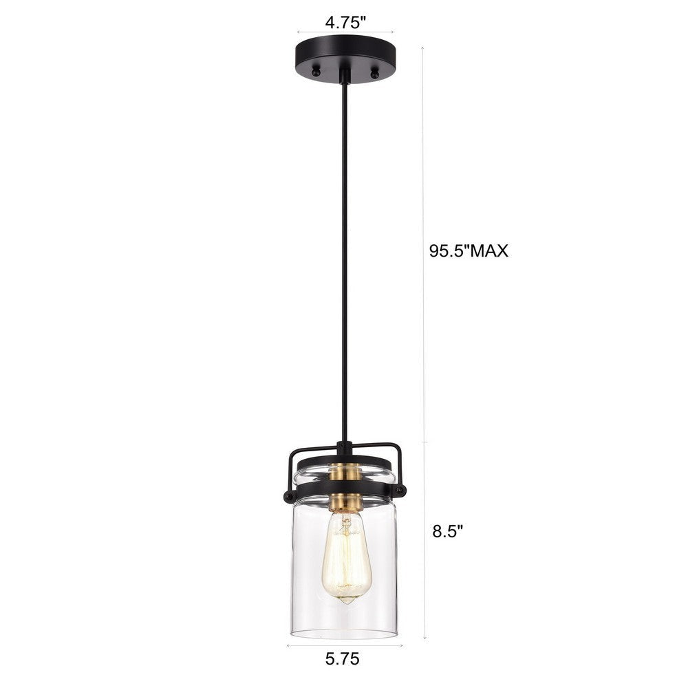 Chloe Lighting Nova Transitional 1 Light Textured Black Mini Pendant Ceiling Fixture 6’’ Wide CHL-CH2D805BK06-DP1