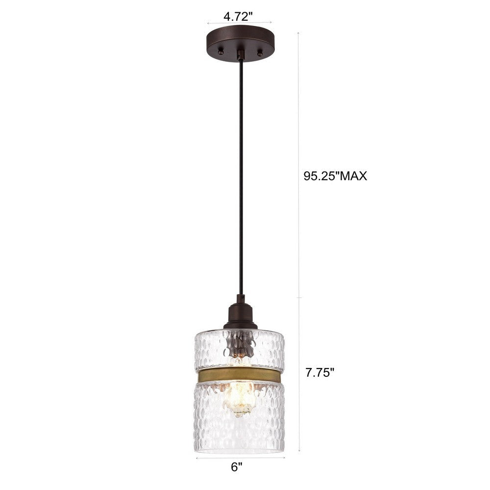 Chloe Lighting Brielle Transitional 1 Light Oil Rubbed Bronze Mini Pendant Ceiling Fixture 6’’ Wide CHL-CH2D806RB06-DP1