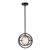 Christine Transitional 1 Light Black And Burnished Brass Mini Pendant Ceiling Fixture 10" Wide