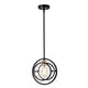 Christine Transitional 1 Light Black And Burnished Brass Mini Pendant Ceiling Fixture 10" Wide