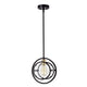 Christine Transitional 1 Light Black And Burnished Brass Mini Pendant Ceiling Fixture 10’’ Wide CHL-CH2D807BB10-DP1