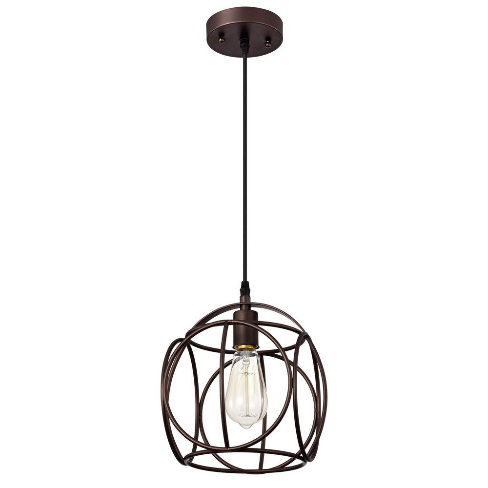 Ironclad Industrial 1 Light Oil Rubbed Bronze Mini Pendant Ceiling Fixture 10’’ Wide CHL-CH2D808RB10-DP1
