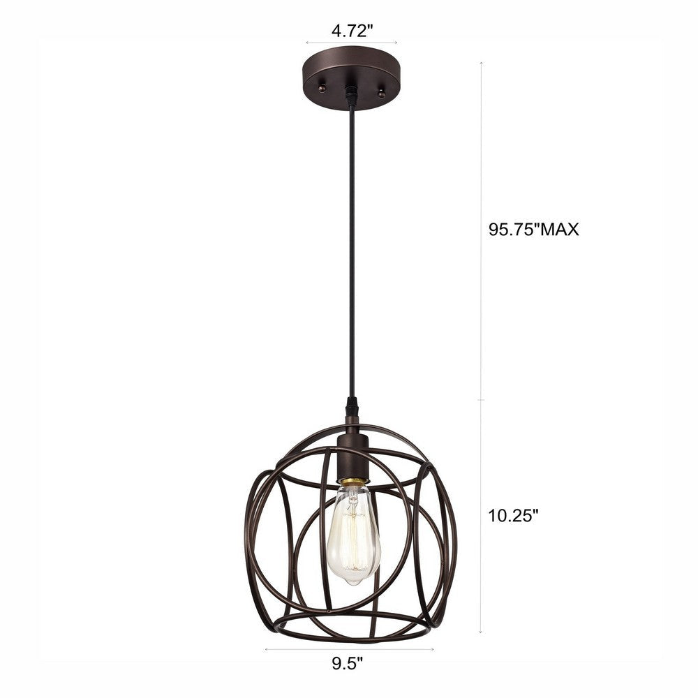 Ironclad Industrial 1 Light Oil Rubbed Bronze Mini Pendant Ceiling Fixture 10’’ Wide CHL-CH2D808RB10-DP1