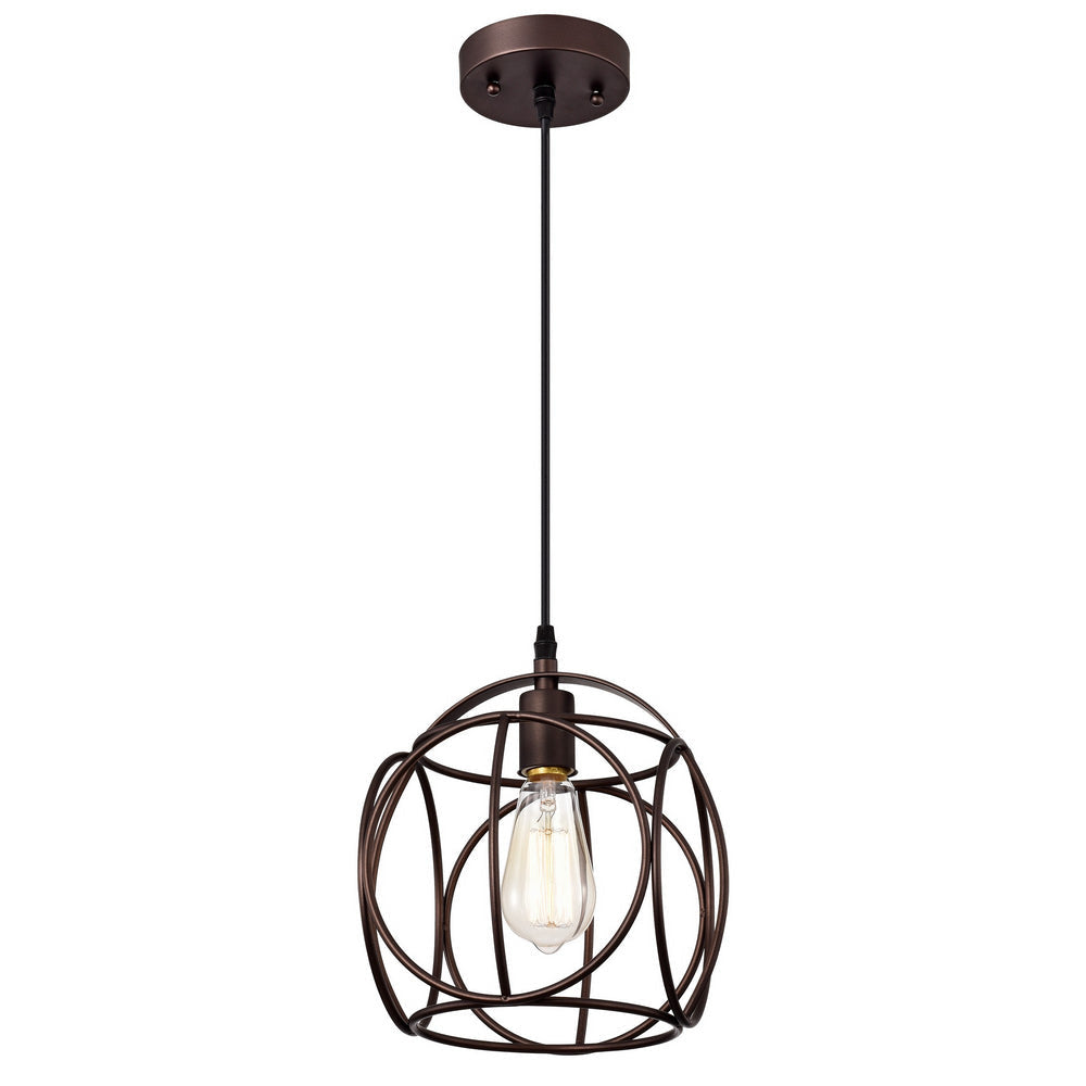 Ironclad Industrial 1 Light Oil Rubbed Bronze Mini Pendant Ceiling Fixture 10" Wide