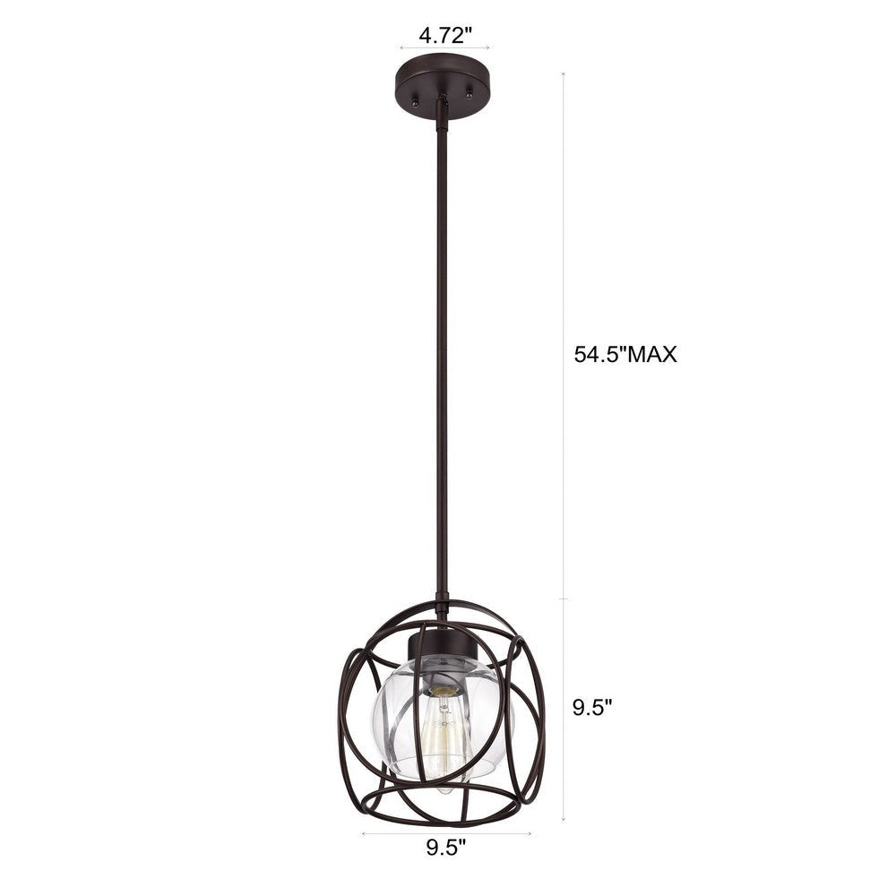 Chloe Lighting Rylee Transitional 1 Light Oil Rubbed Bronze Mini Pendant Ceiling Fixture 10’’ Wide CHL-CH2D810RB10-DP1