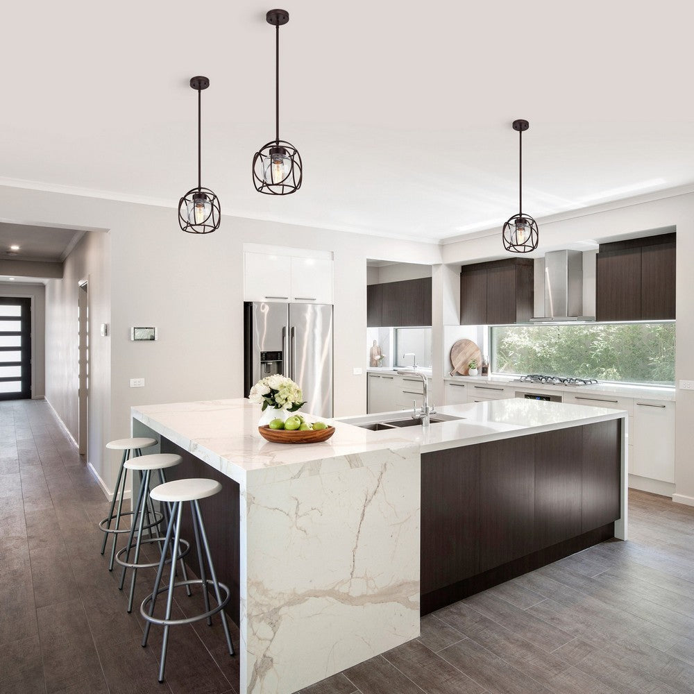 Chloe Lighting Rylee Transitional 1 Light Oil Rubbed Bronze Mini Pendant Ceiling Fixture 10’’ Wide CHL-CH2D810RB10-DP1