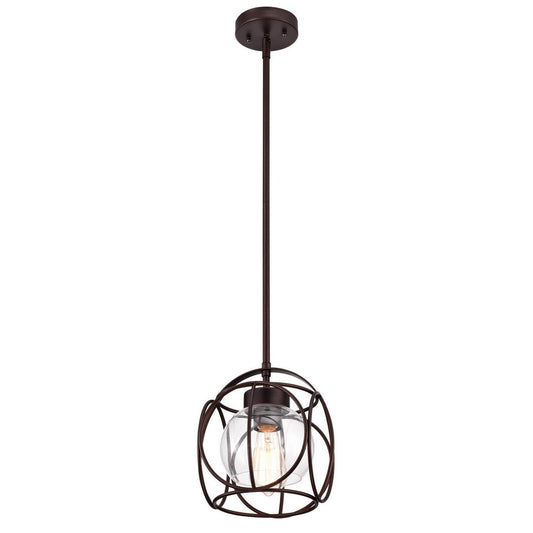 Chloe Lighting Rylee Transitional 1 Light Oil Rubbed Bronze Mini Pendant Ceiling Fixture 10" Wide
