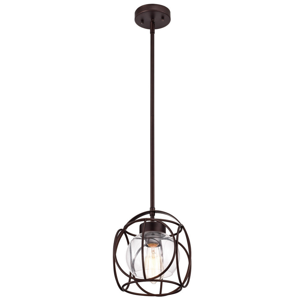 Chloe Lighting Rylee Transitional 1 Light Oil Rubbed Bronze Mini Pendant Ceiling Fixture 10" Wide