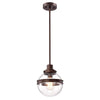 Chloe Lighting Roan Transitional 1 Light Oil Rubbed Bronze Mini Pendant Ceiling Fixture 9" Wide