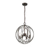 Farmhouse Metal 4 Light Ceiling Pendant with Wall Outlet Switch Bronze CHL-CH2H118RB16-UP4