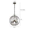 Farmhouse Metal 4 Light Ceiling Pendant with Wall Outlet Switch Bronze CHL-CH2H118RB16-UP4