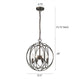 Farmhouse Metal 4 Light Ceiling Pendant with Wall Outlet Switch Bronze CHL-CH2H118RB16-UP4