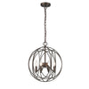 Farmhouse Metal 4 Light Ceiling Pendant with Wall Outlet Switch, Bronze