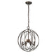 Farmhouse Metal 4 Light Ceiling Pendant with Wall Outlet Switch, Bronze