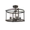 Farmhouse Metal 4 Light Ceiling Fixture with Wall Outlet Switch Bronze CHL-CH2H119RB18-SF4