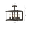 Farmhouse Metal 4 Light Ceiling Fixture with Wall Outlet Switch Bronze CHL-CH2H119RB18-SF4