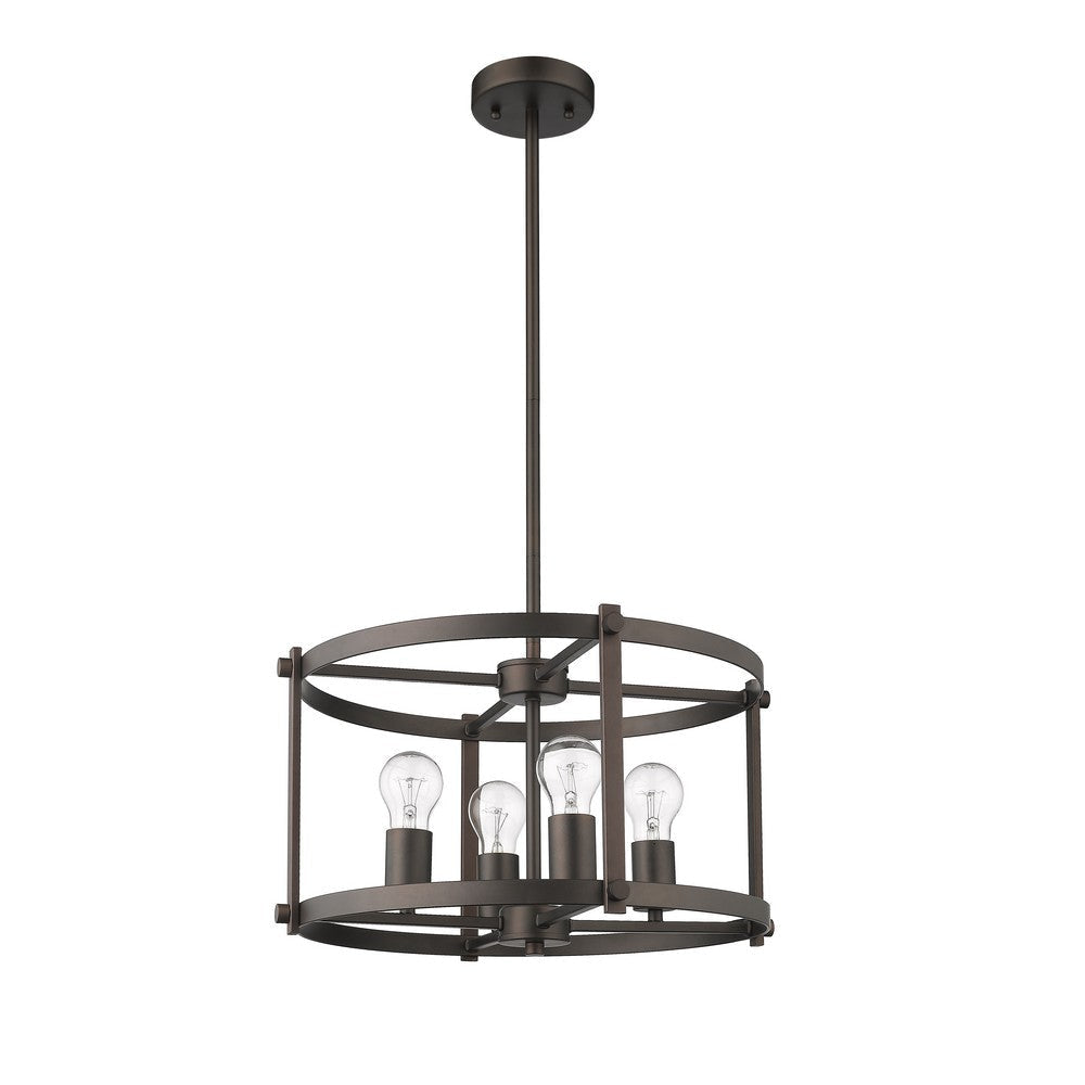 Metal 4 Light Convertible Ceiling Pendant with Wall Outlet Switch Bronze CHL-CH2H119RB18-UP4