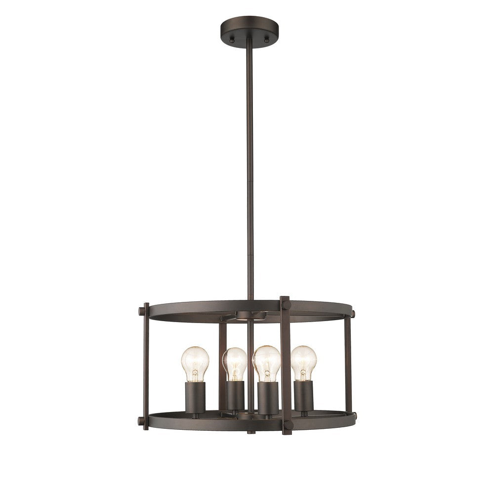 Metal 4 Light Convertible Ceiling Pendant with Wall Outlet Switch Bronze CHL-CH2H119RB18-UP4