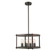 Metal 4 Light Convertible Ceiling Pendant with Wall Outlet Switch Bronze CHL-CH2H119RB18-UP4