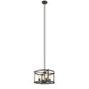 Metal 4 Light Convertible Ceiling Pendant with Wall Outlet Switch Bronze CHL-CH2H119RB18-UP4