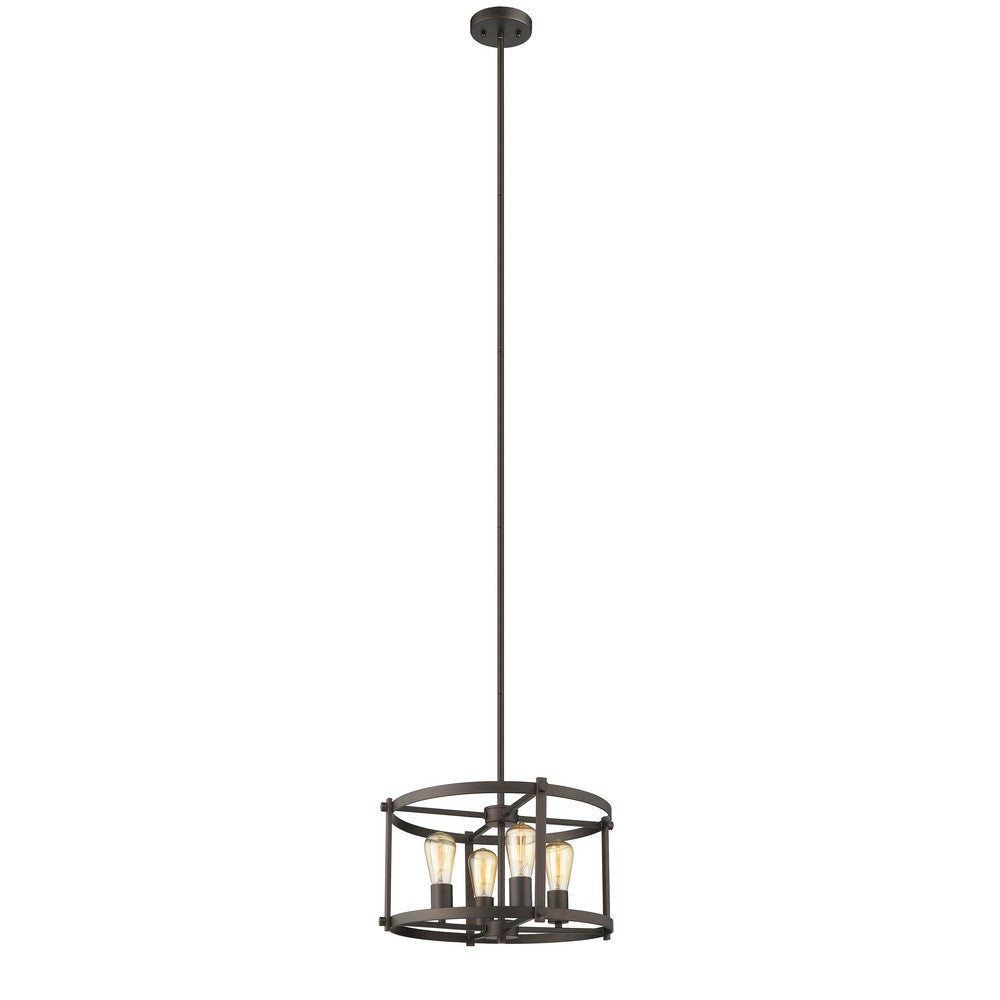 Metal 4 Light Convertible Ceiling Pendant with Wall Outlet Switch Bronze CHL-CH2H119RB18-UP4