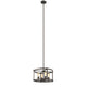 Metal 4 Light Convertible Ceiling Pendant with Wall Outlet Switch Bronze CHL-CH2H119RB18-UP4