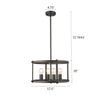 Metal 4 Light Convertible Ceiling Pendant with Wall Outlet Switch Bronze CHL-CH2H119RB18-UP4