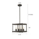 Metal 4 Light Convertible Ceiling Pendant with Wall Outlet Switch Bronze CHL-CH2H119RB18-UP4