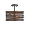 Farmhouse Metal 2 Light Ceiling Fixture with Wall Outlet Switch Bronze CHL-CH2H122RB13-SF2