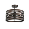 Farmhouse Metal 2 Light Ceiling Fixture with Wall Outlet Switch Bronze CHL-CH2H122RB13-SF2